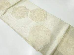 アンティーク　亀甲に鳳凰・花模様織出し袋帯（材料）